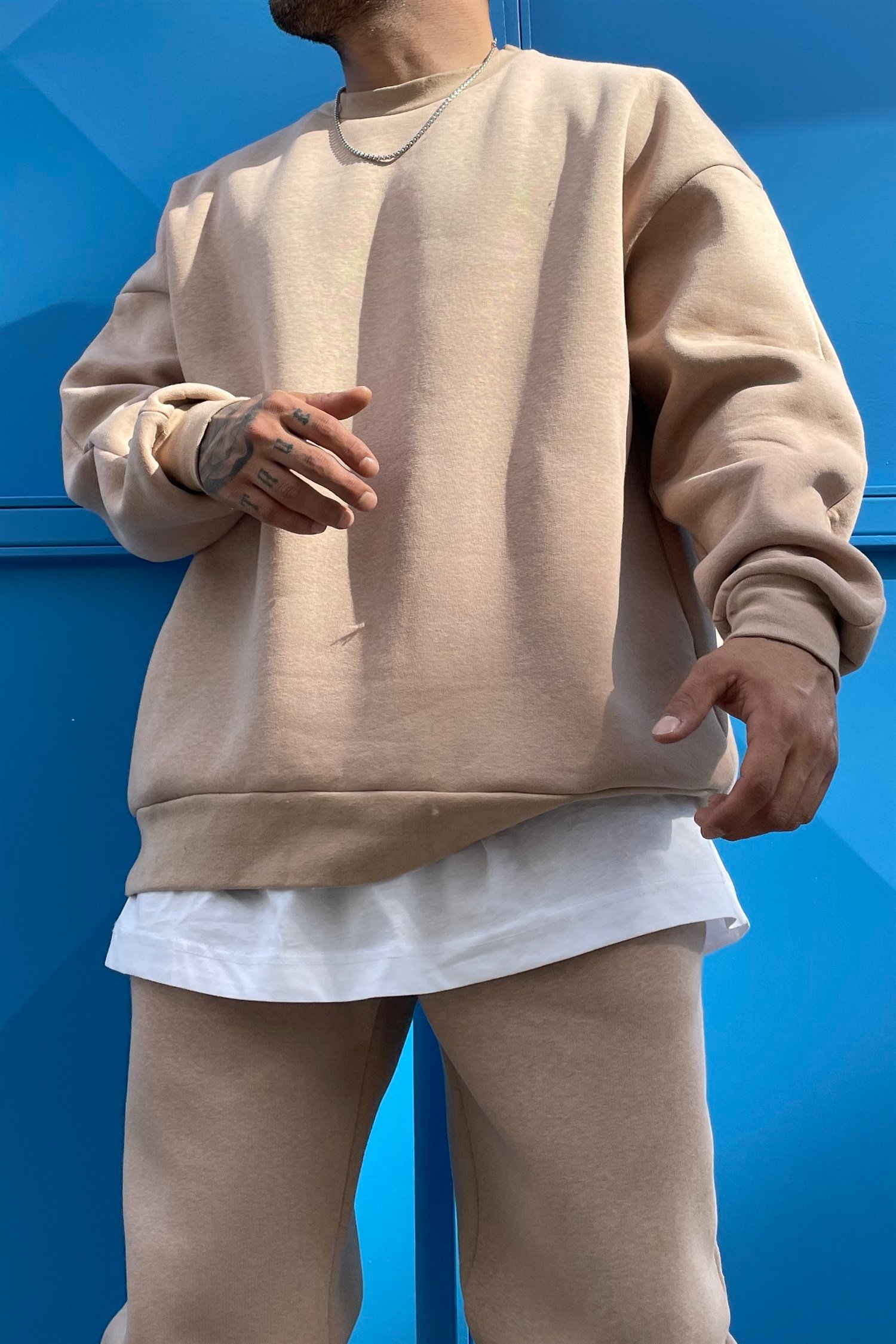 Oversize basic icebeige hoodie