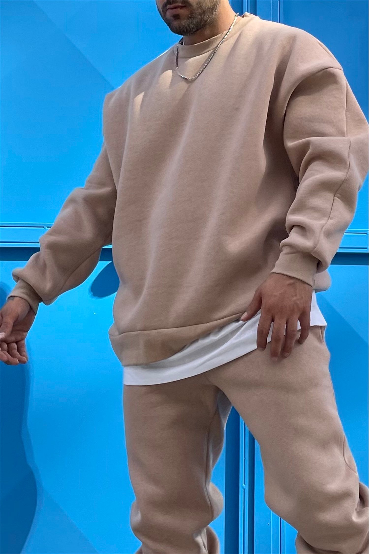 Oversize basic icebeige hoodie