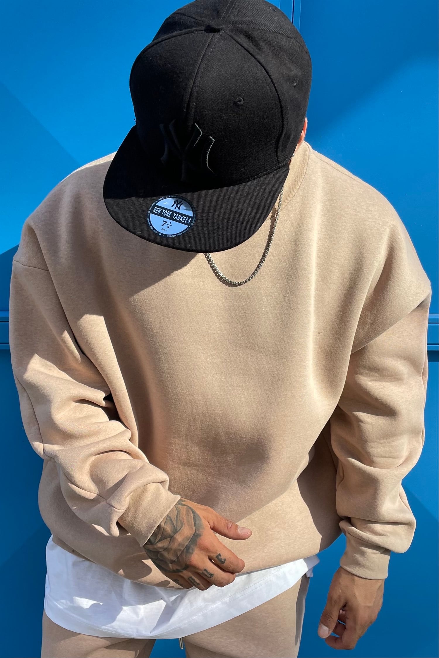 Oversize basic icebeige hoodie