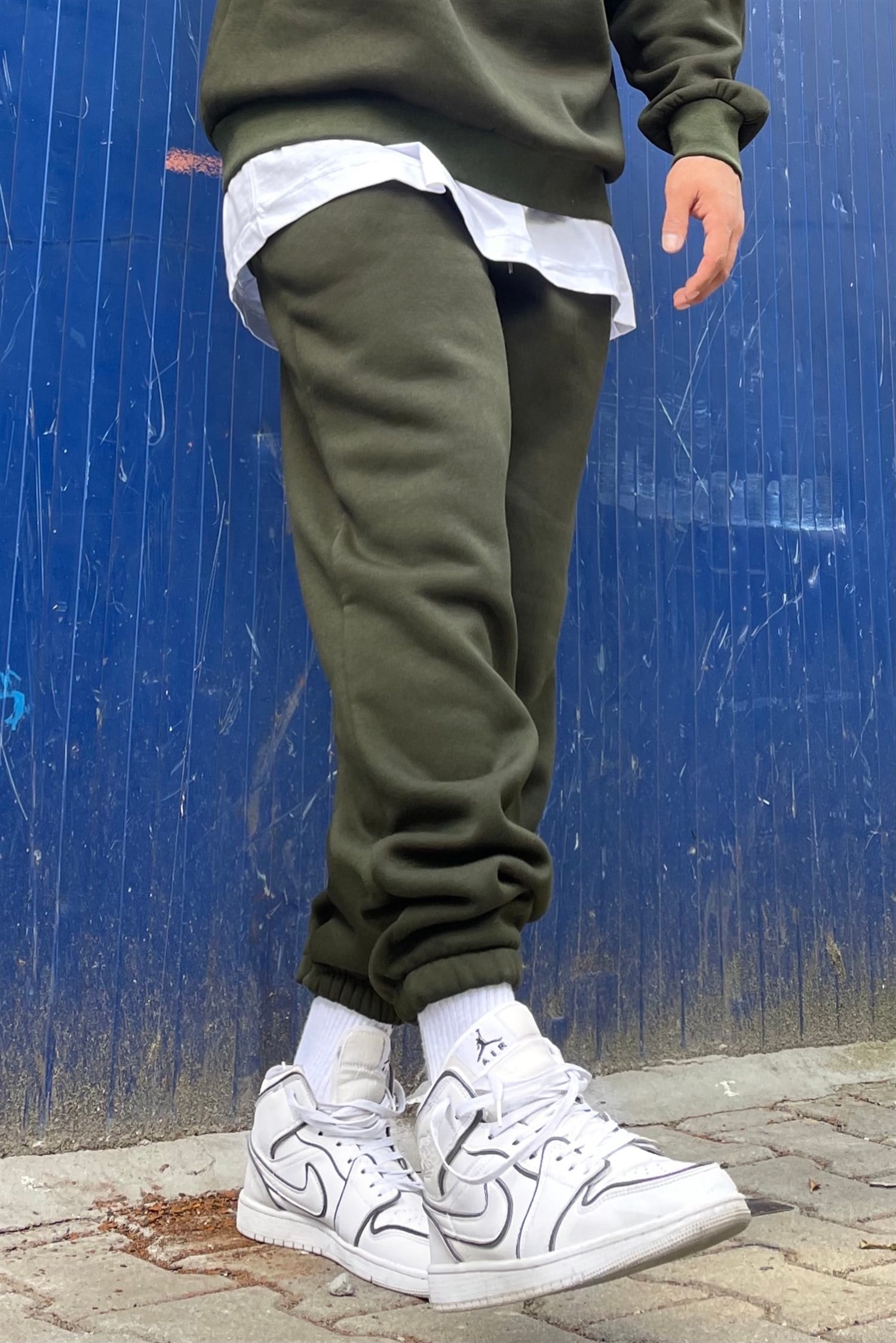 Oversize basic khaki sweatpants