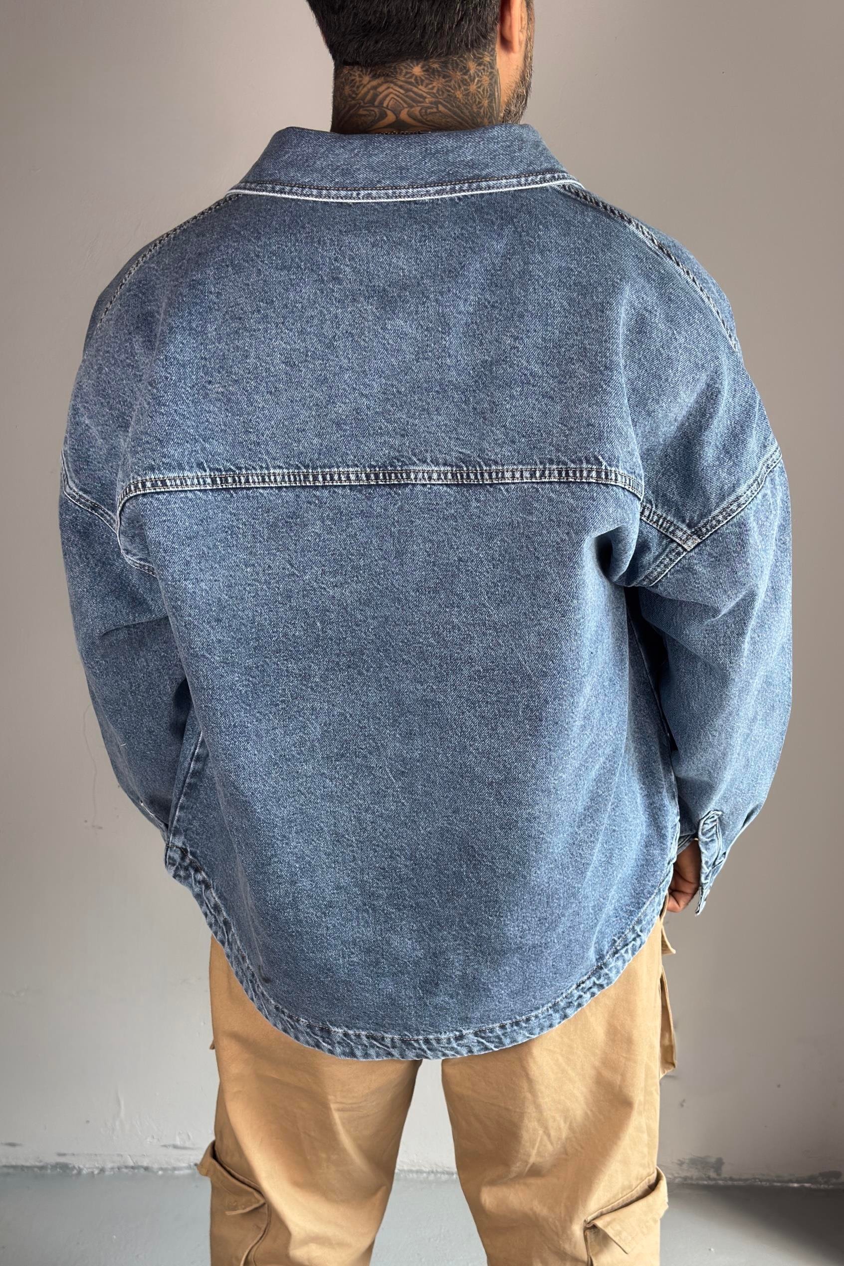 Oversize Denim Mavi Gömlek 