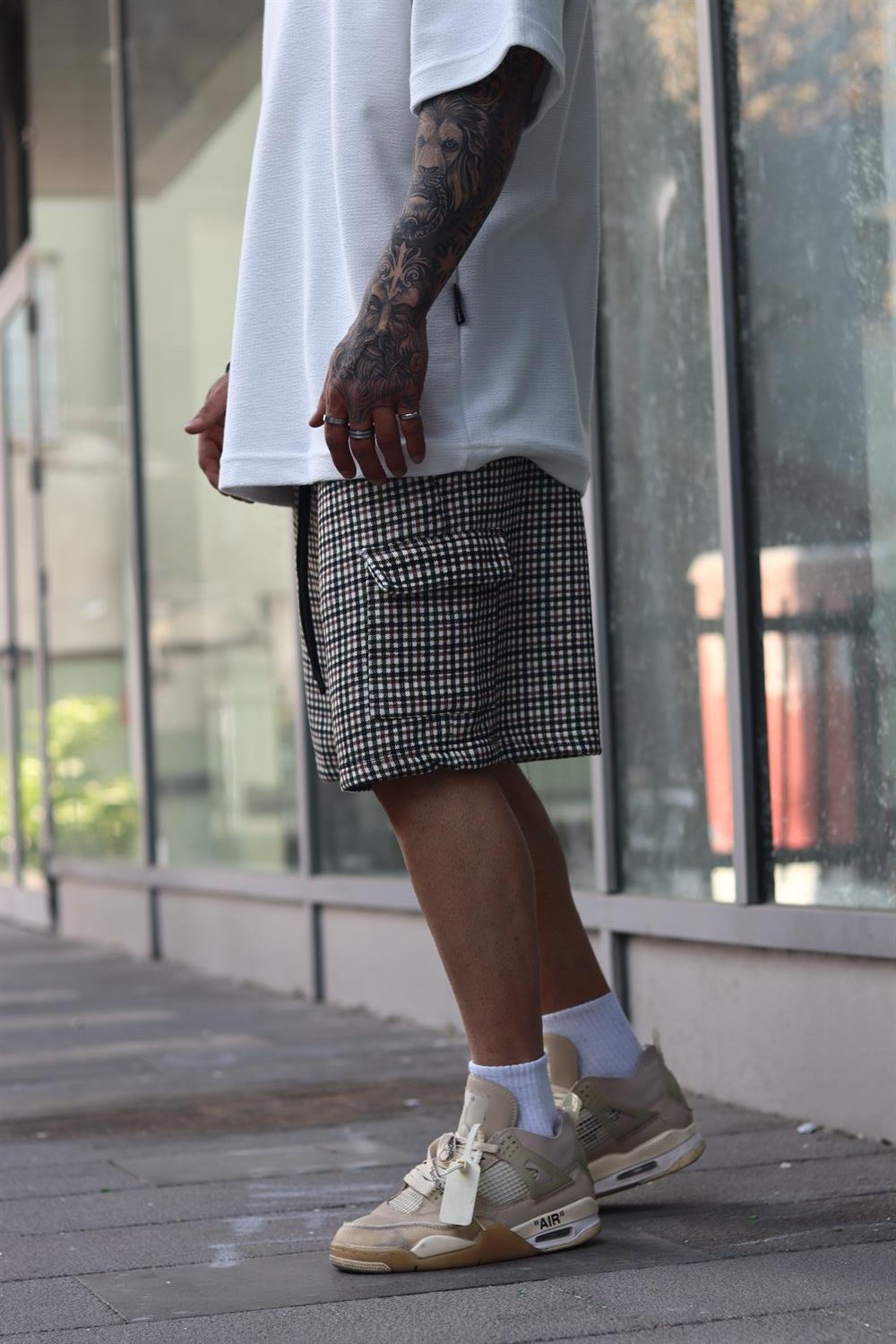 Oversize ekose şort