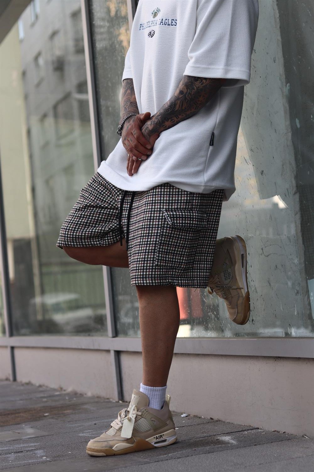 Oversize ekose şort