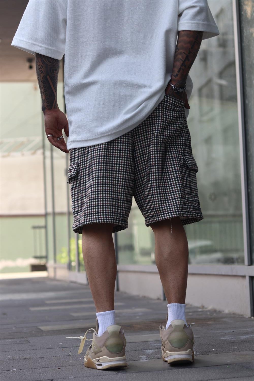 Oversize ekose şort