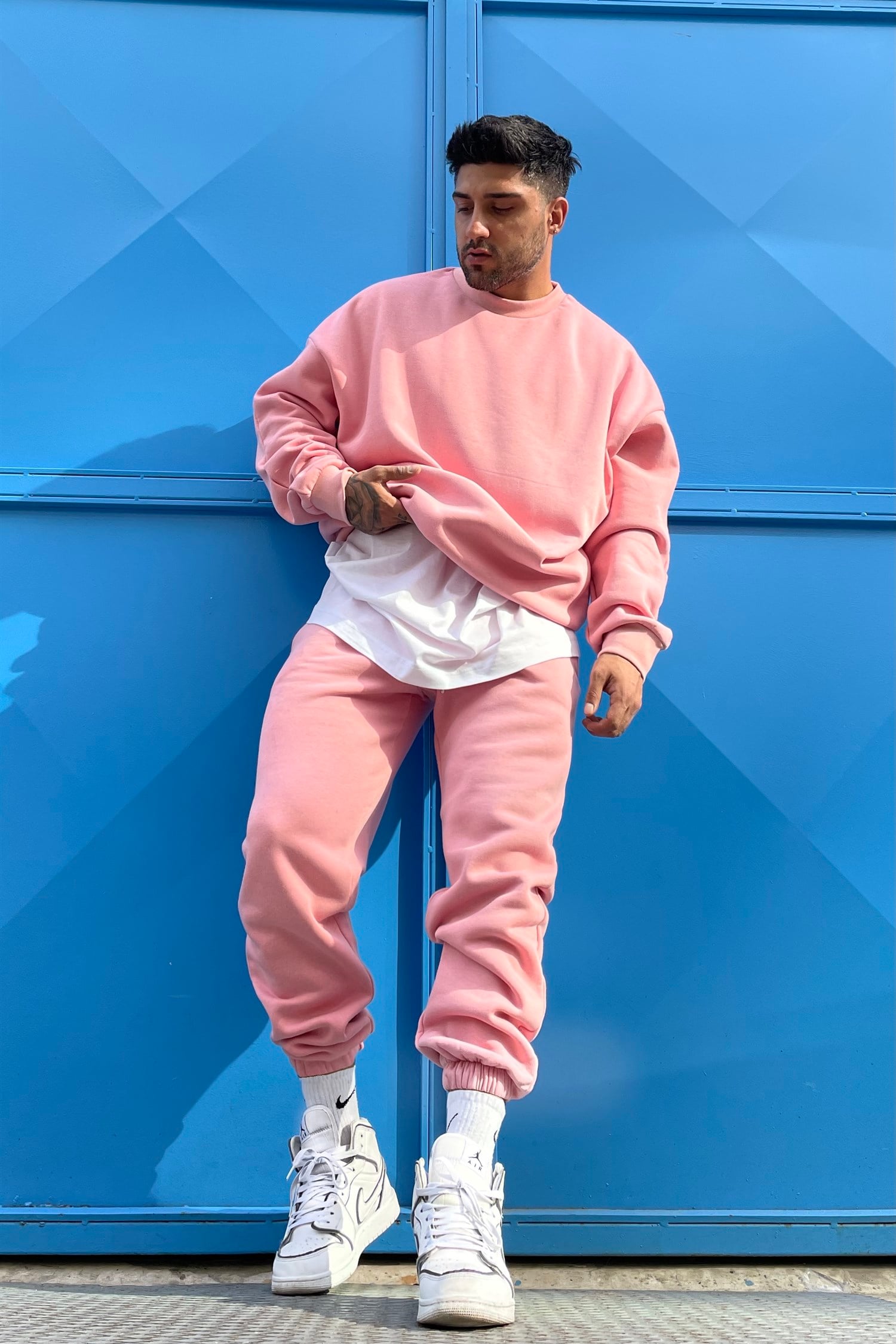 Pink oversize track suit