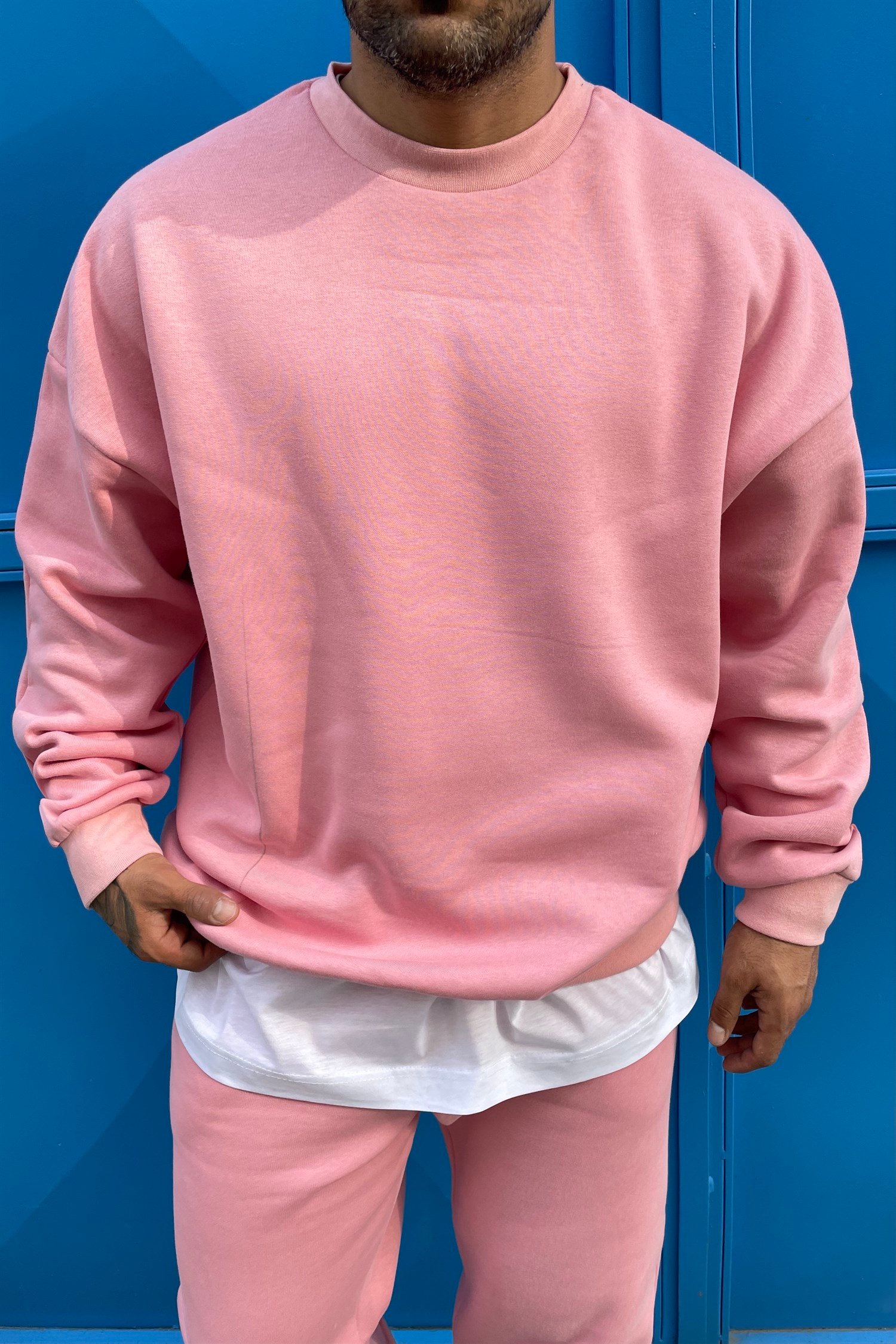 Pink oversize track suit