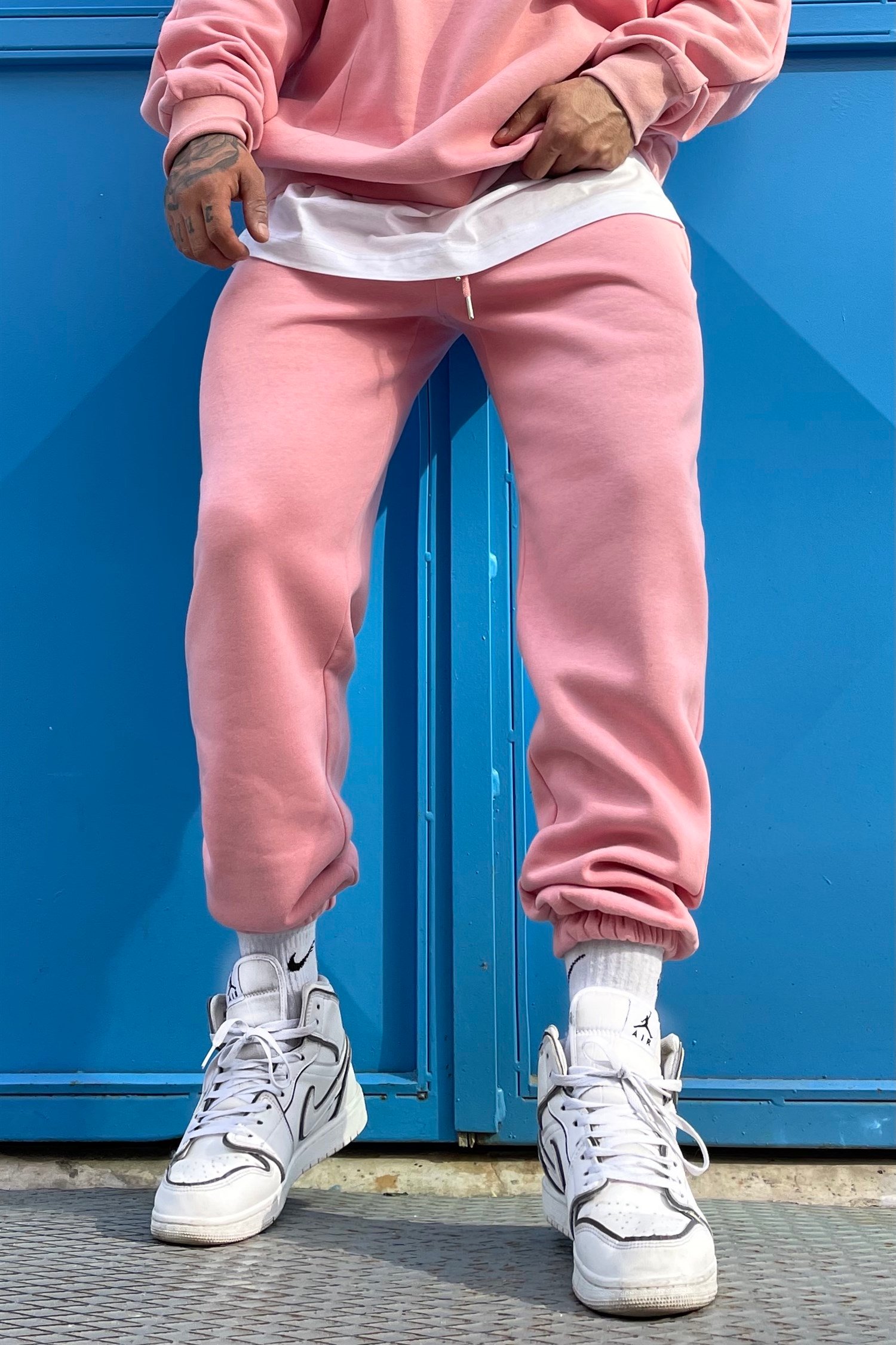 Pink oversize track suit
