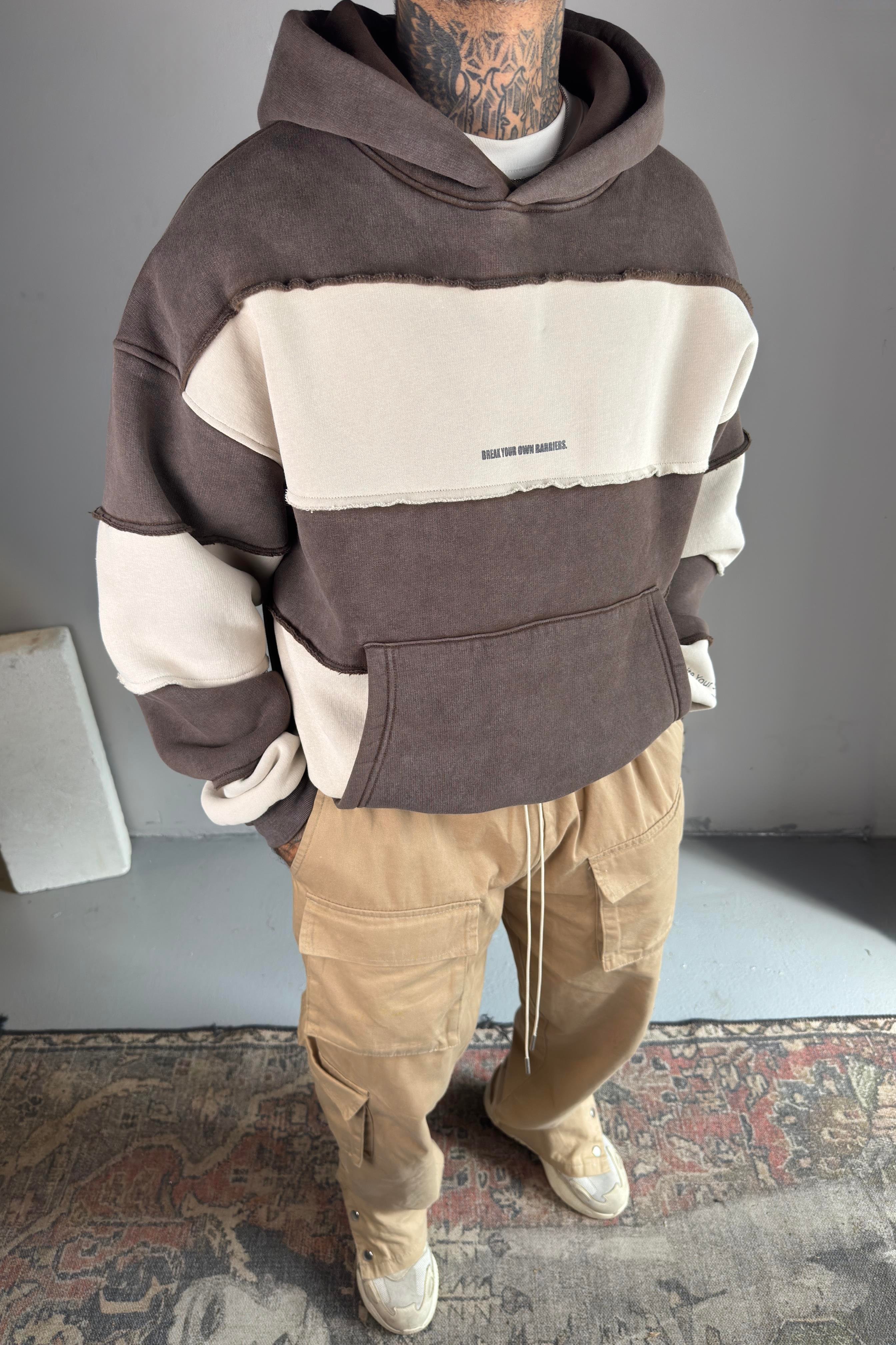 Raw Stripe Oversize Hoodie