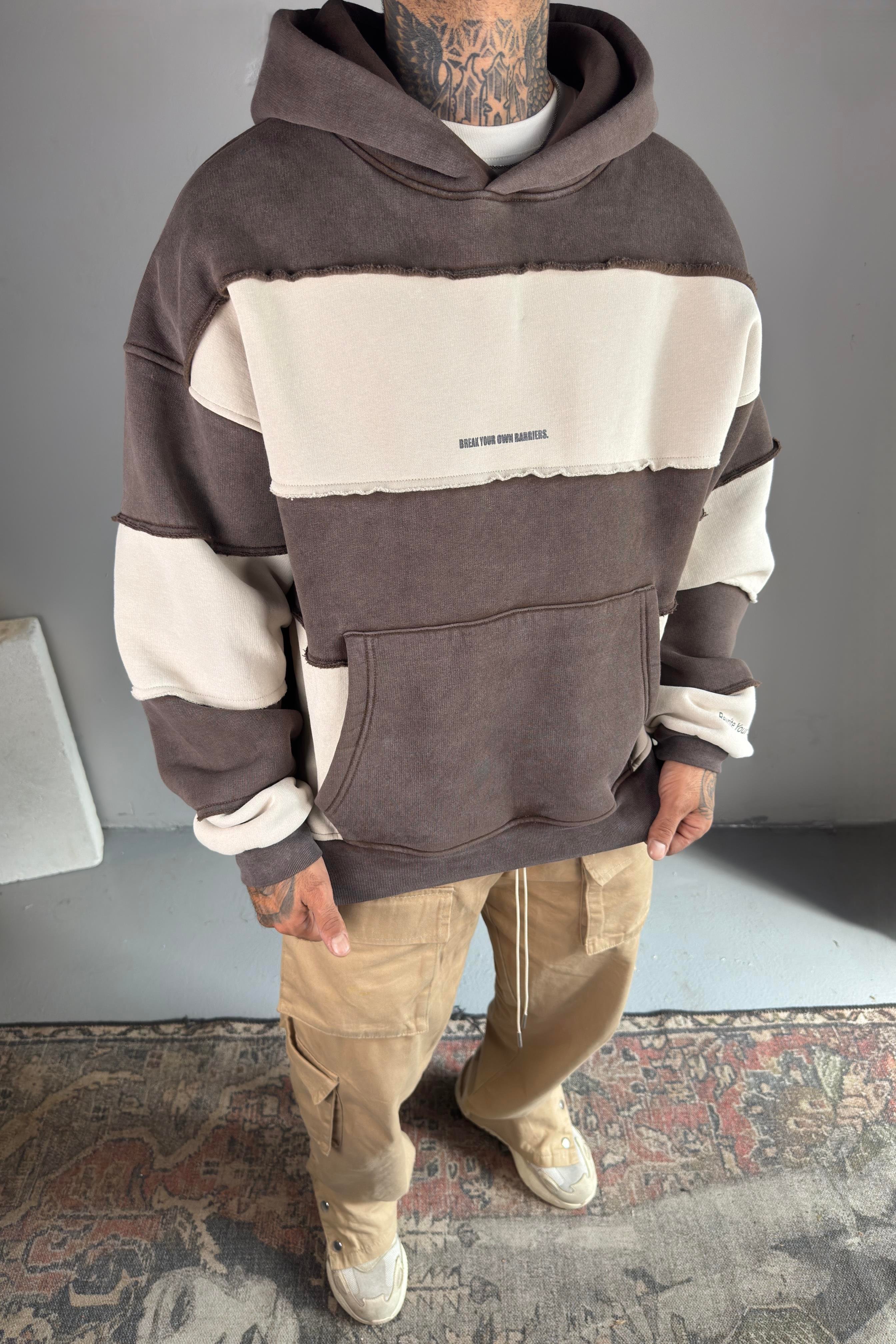 Raw Stripe Oversize Hoodie