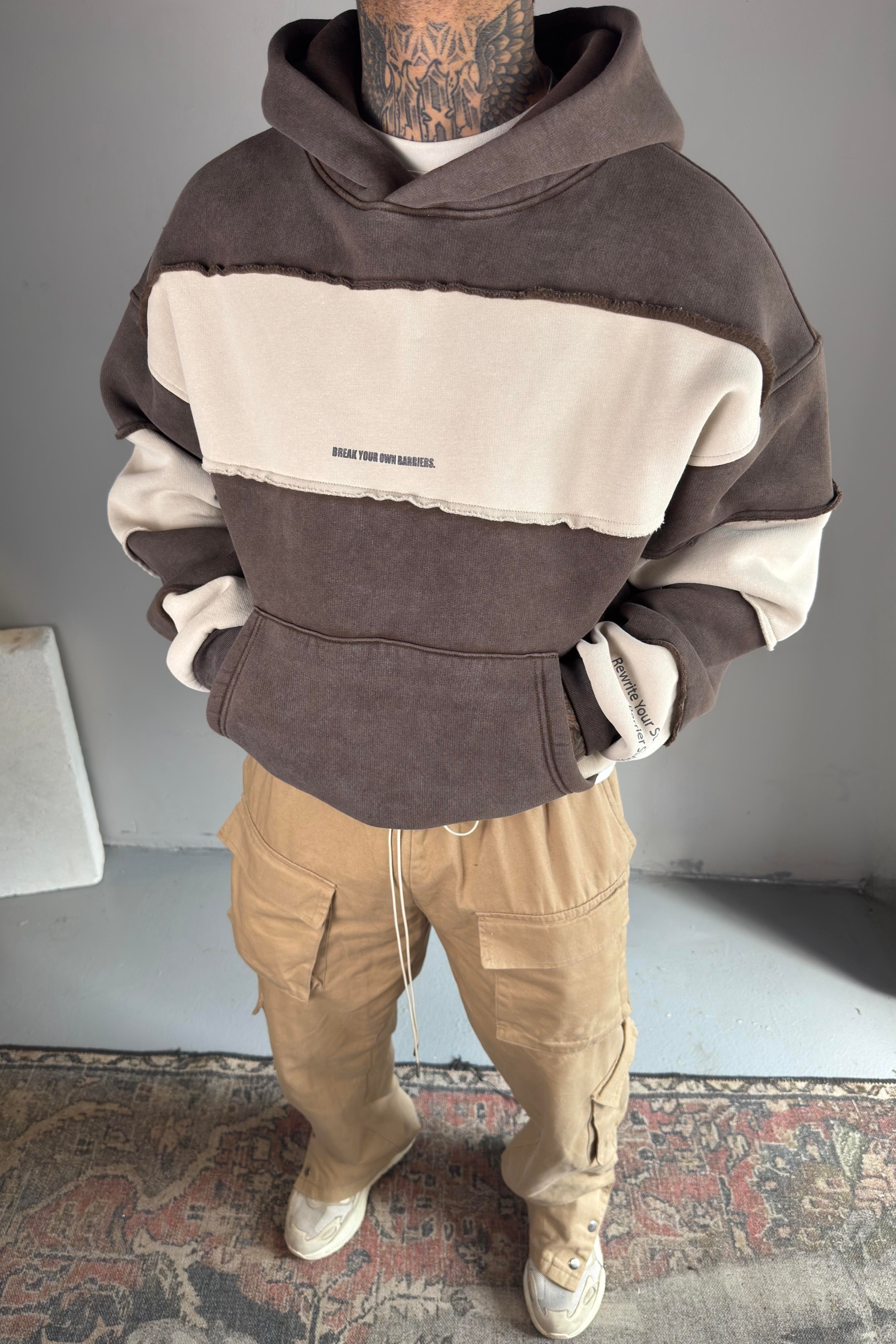 Raw Stripe Oversize Hoodie