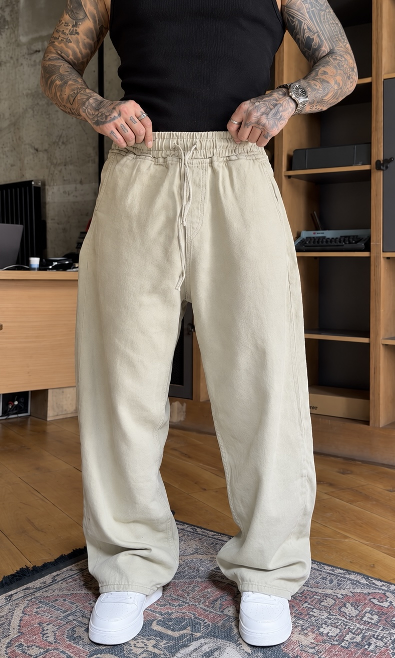 Relaxed Fit Green Pantolon