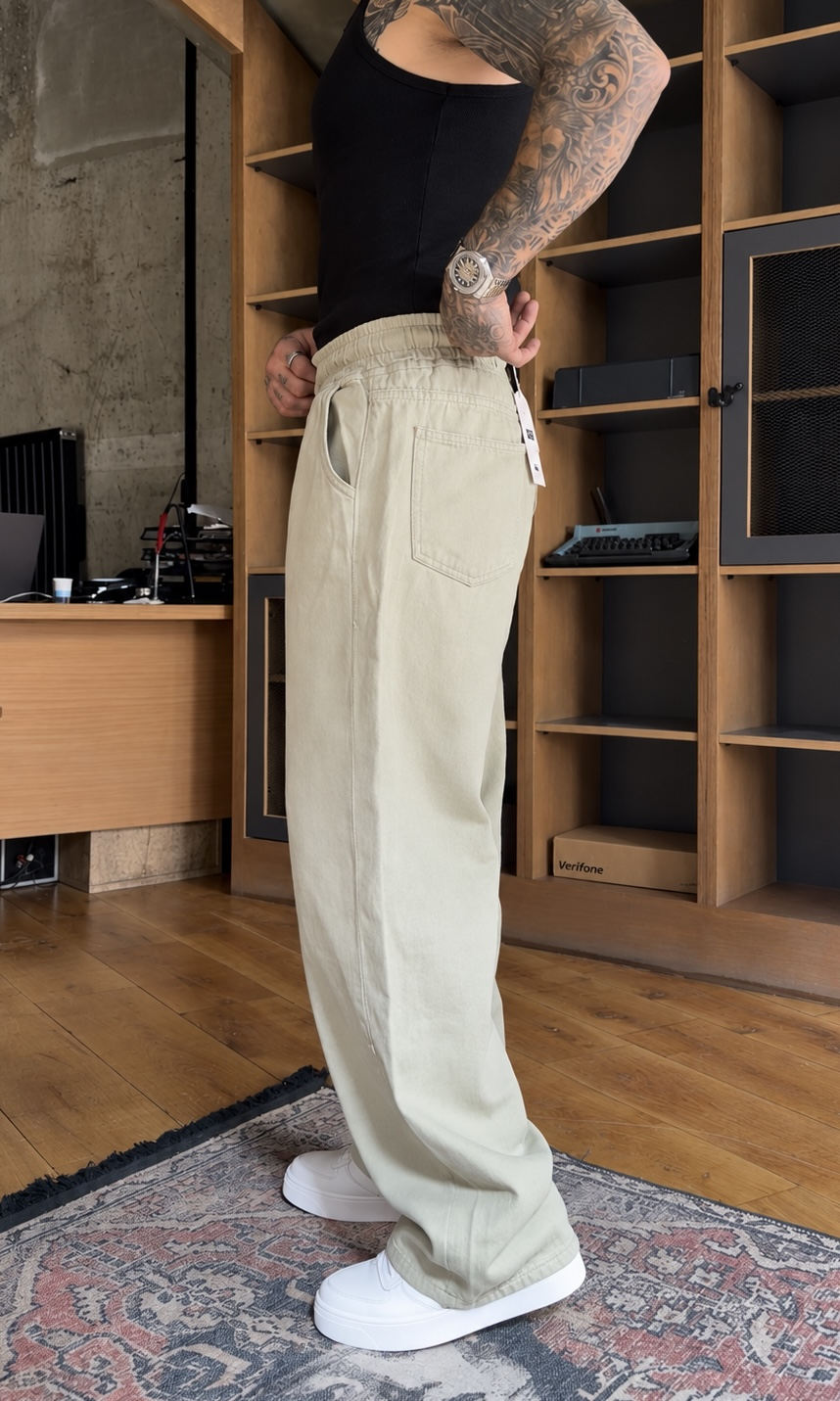 Relaxed Fit Green Pantolon