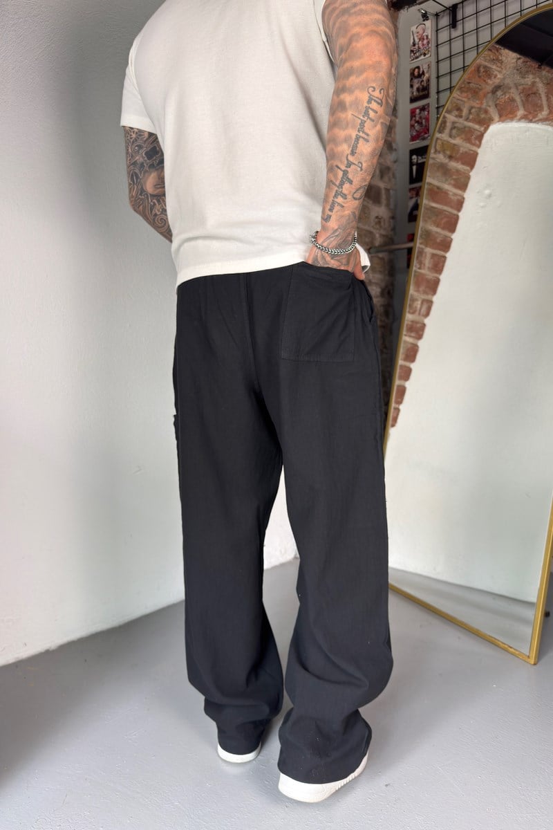 Siyah Cargo Baggy Pantolon