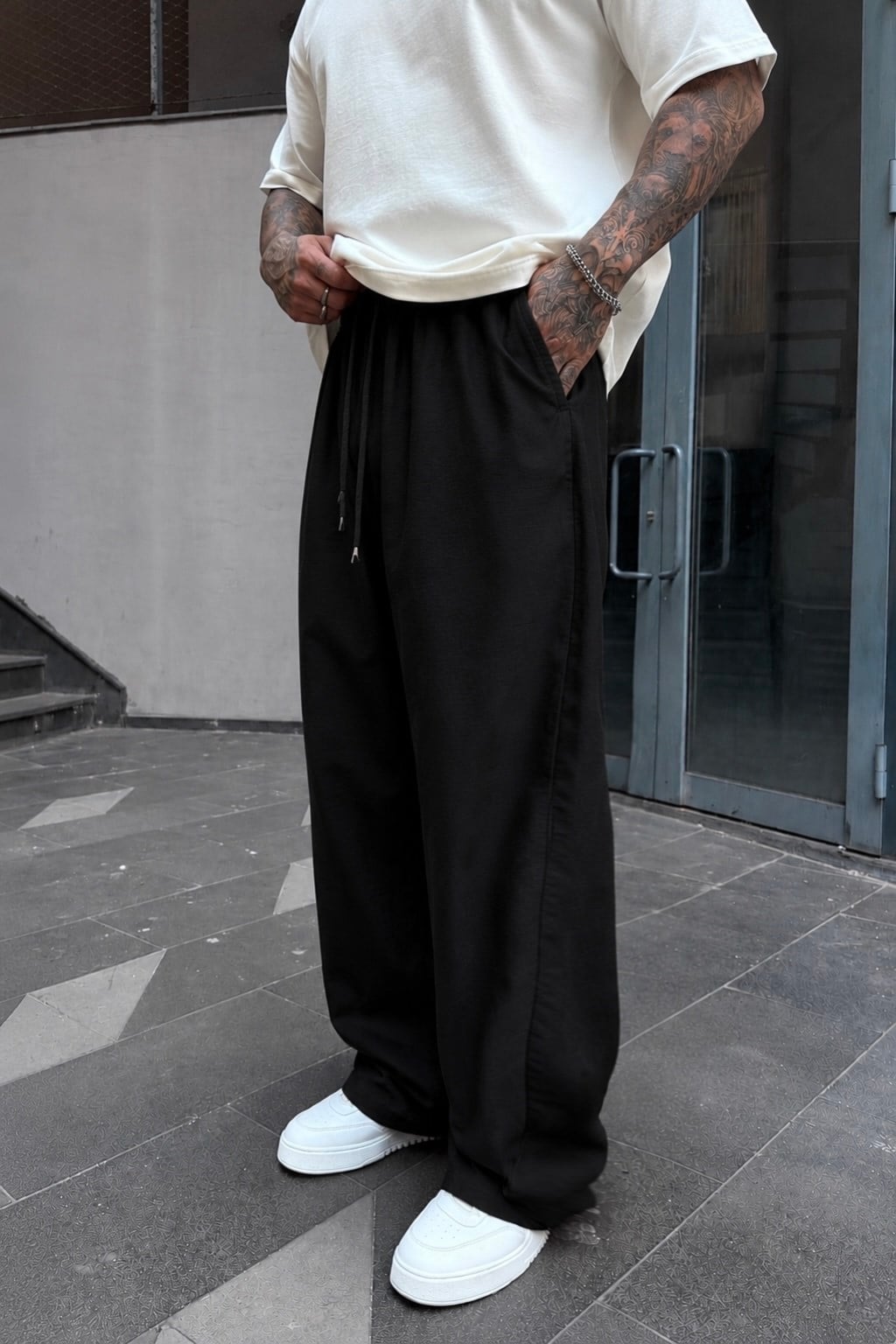 Siyah Ekstra Baggy Pantolon