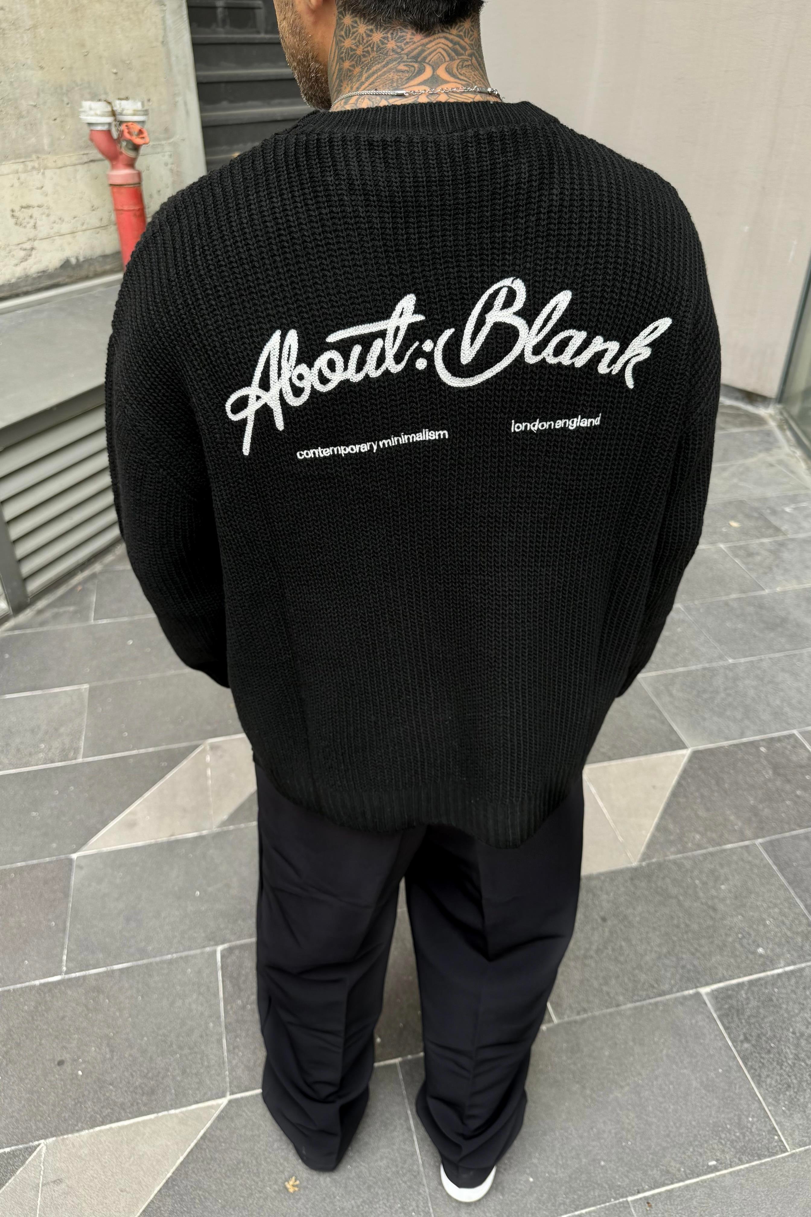 Siyah örme oversize kazak