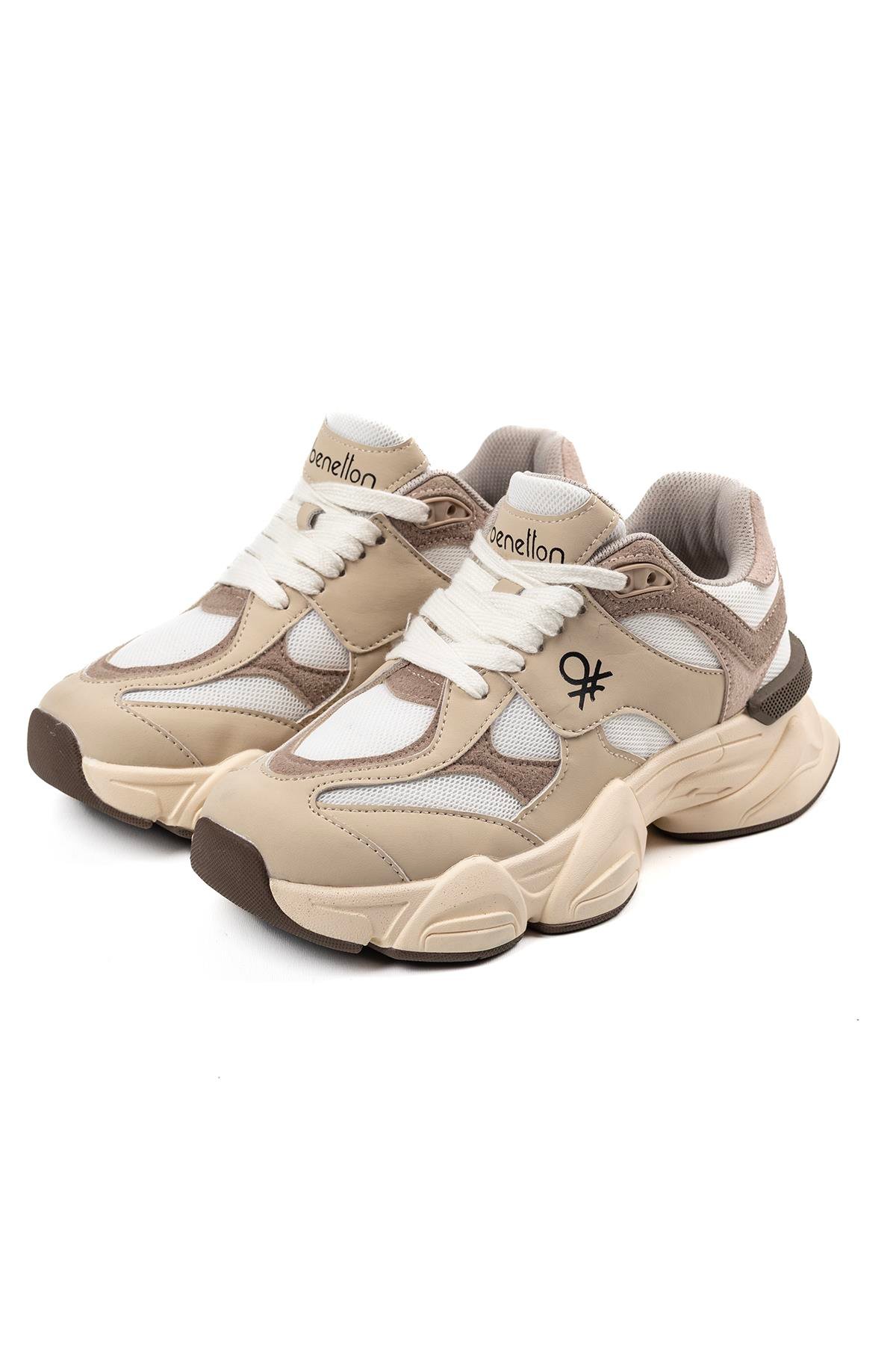 Benetton Unisex Spor Ayakkabı | Bej