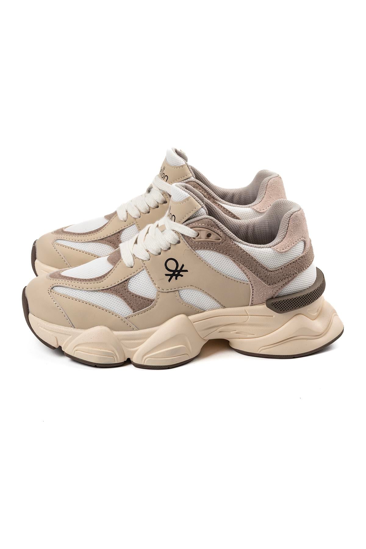 Benetton Unisex Spor Ayakkabı | Bej