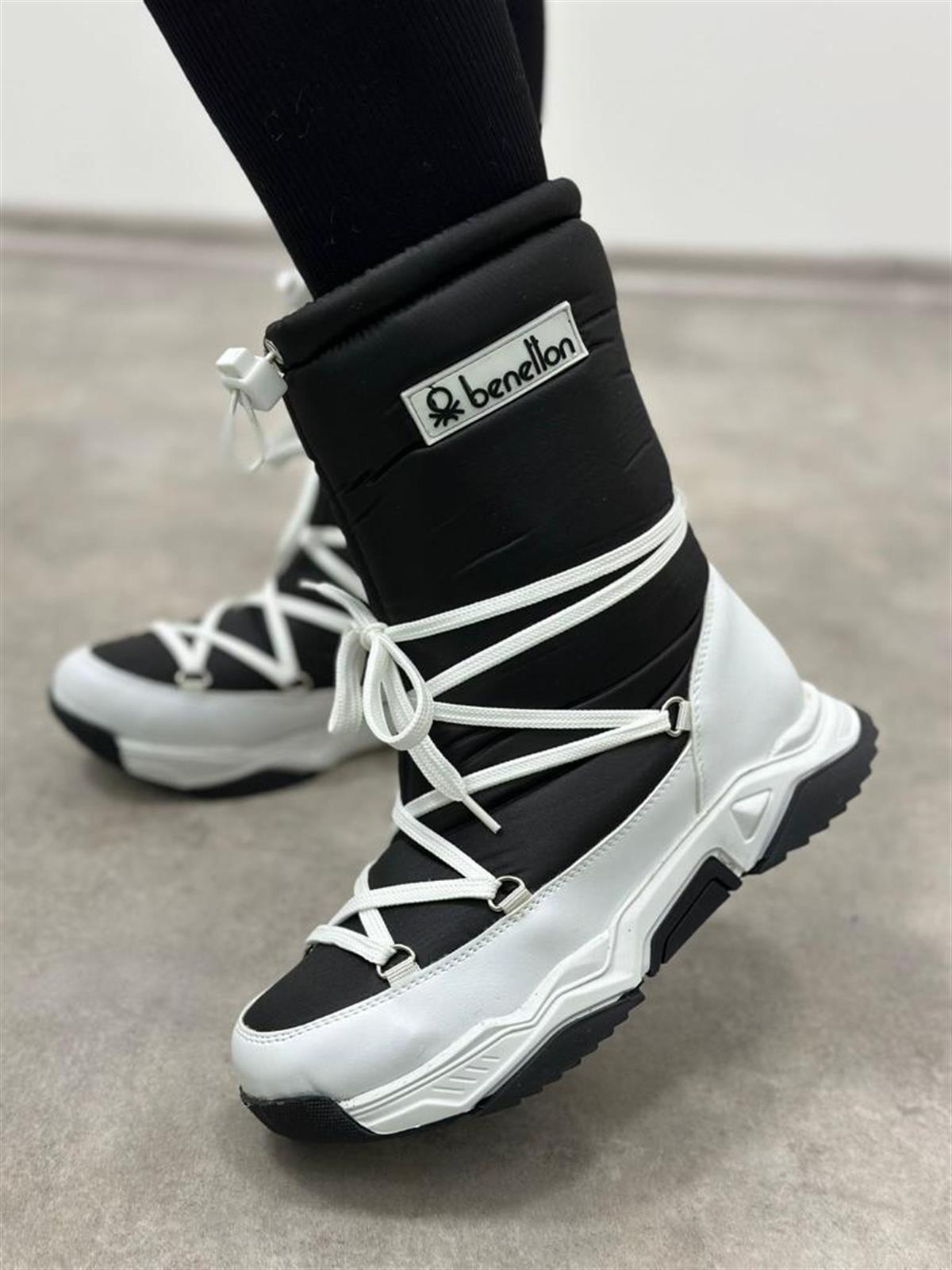 Benetton Kar Botu | Siyah Beyaz