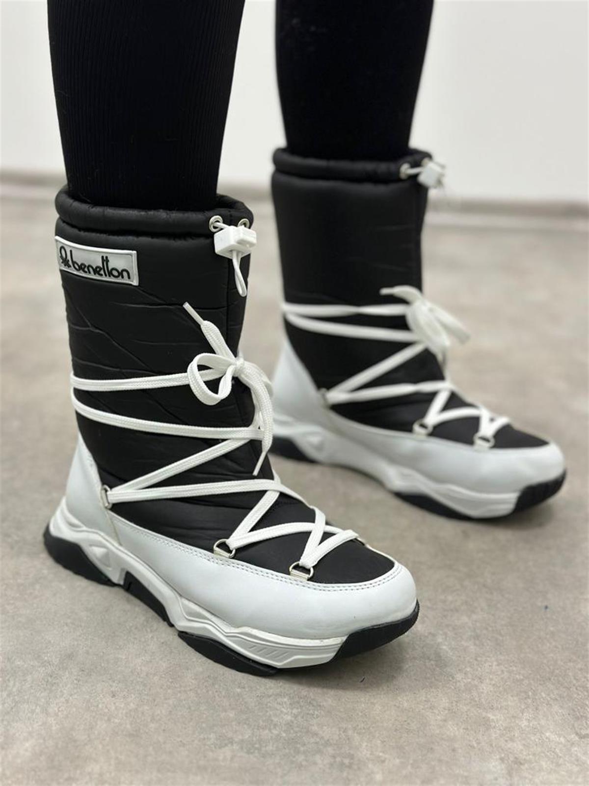 Benetton Kar Botu | Siyah Beyaz