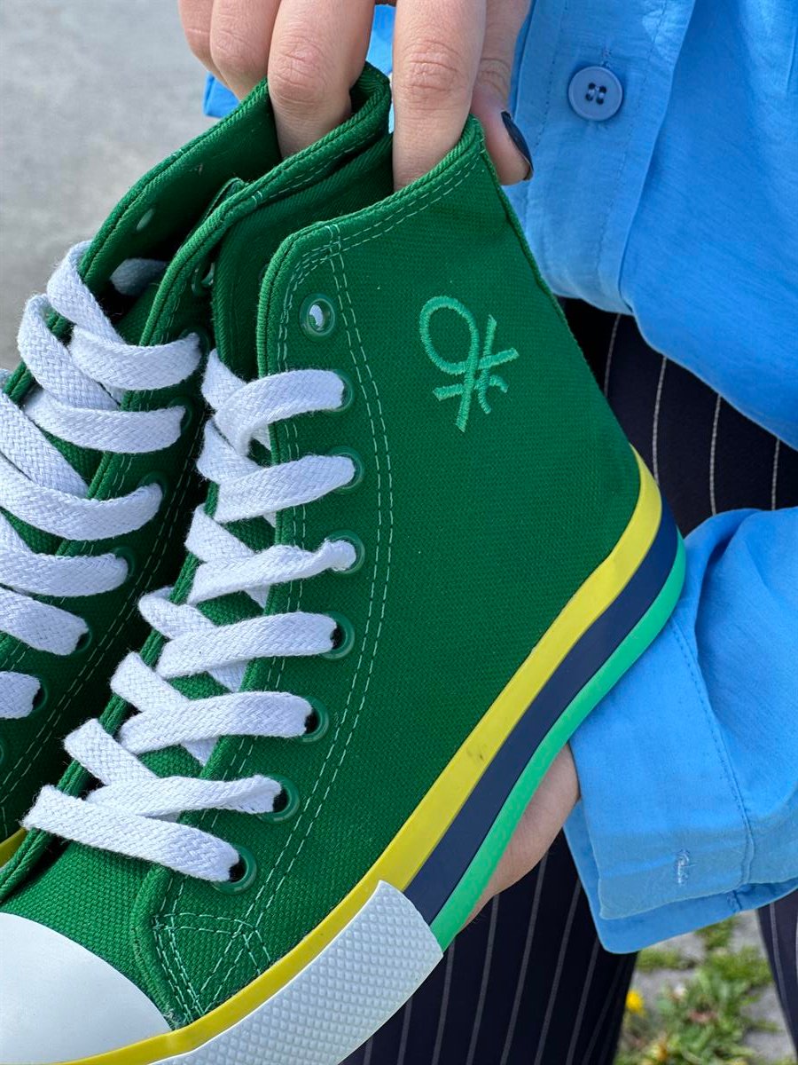 Benetton Unisex Uzun Yaka Spor  Ayakkabı | Yeşil