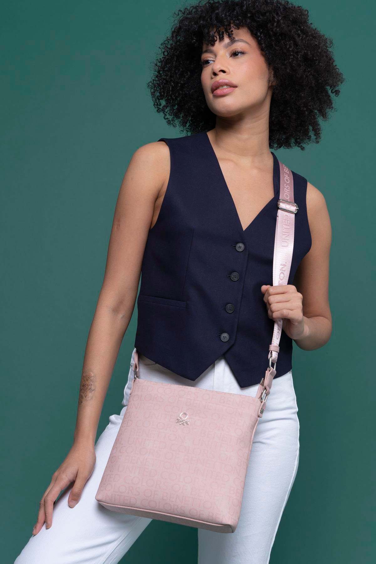 Benetton Kadın Çapraz Çanta | Pudra