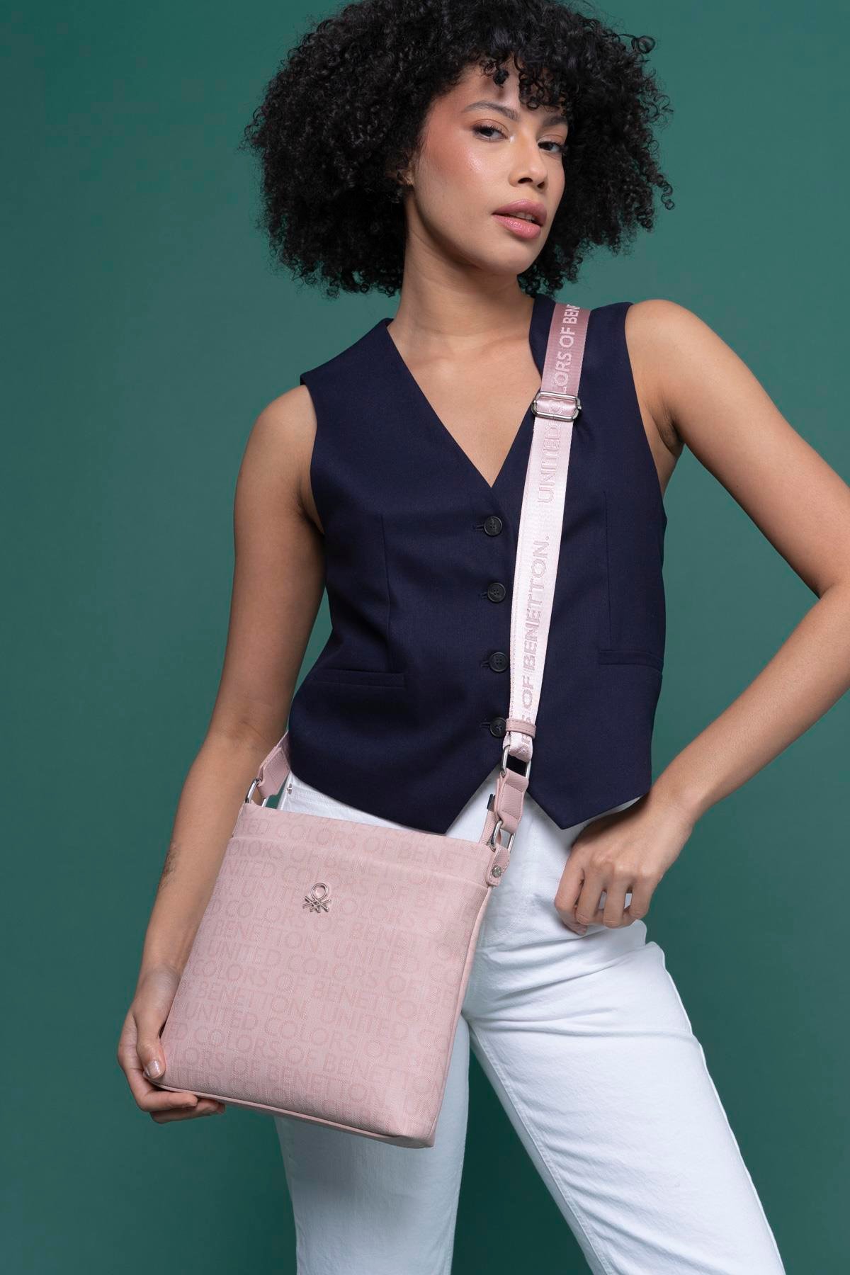 Benetton Kadın Çapraz Çanta | Pudra