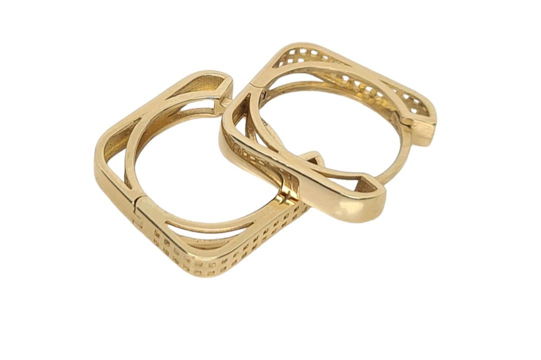 Çift Desenli Dikdörtgen Küpe