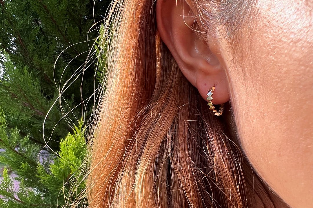 Tırtıklı Halka Küpe