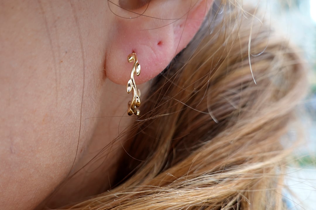 Yapraklı Halka Küpe