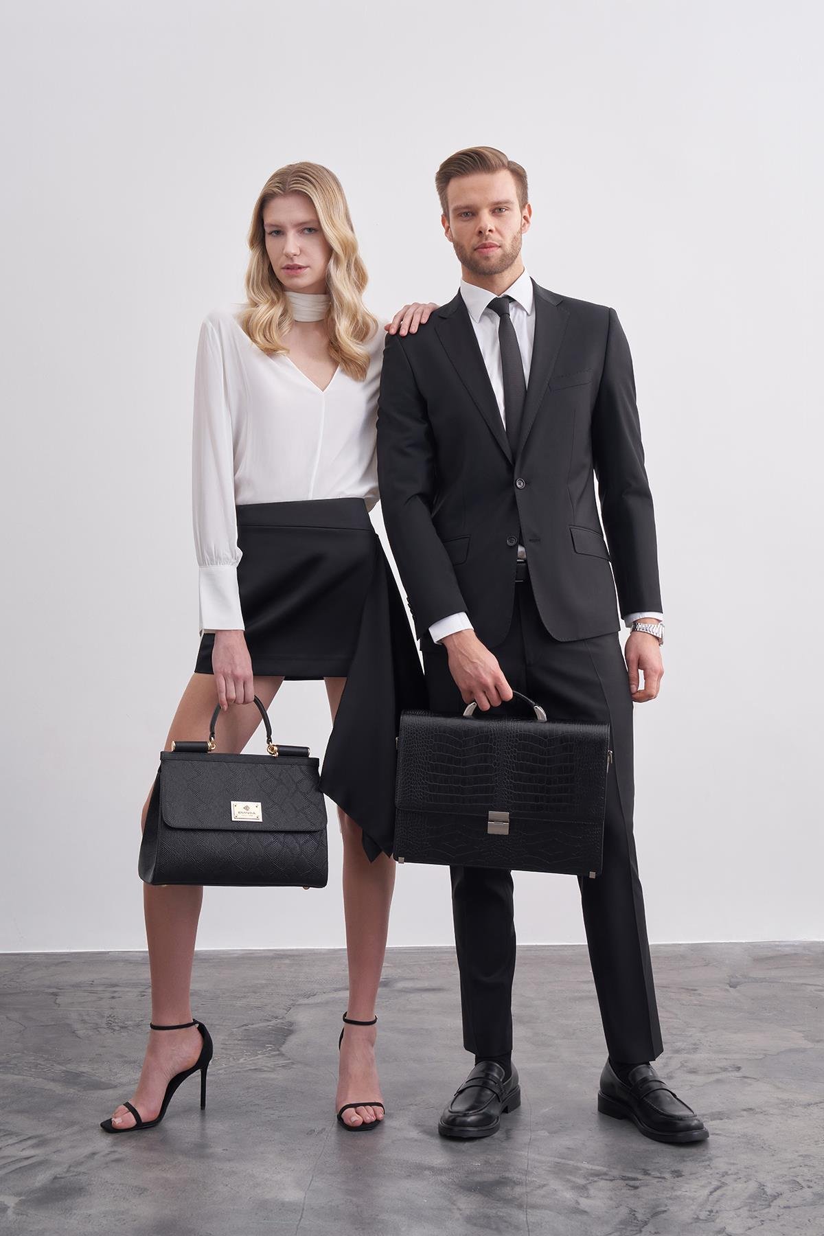 Kırmızı Hakiki Deri Kadın El Çantası