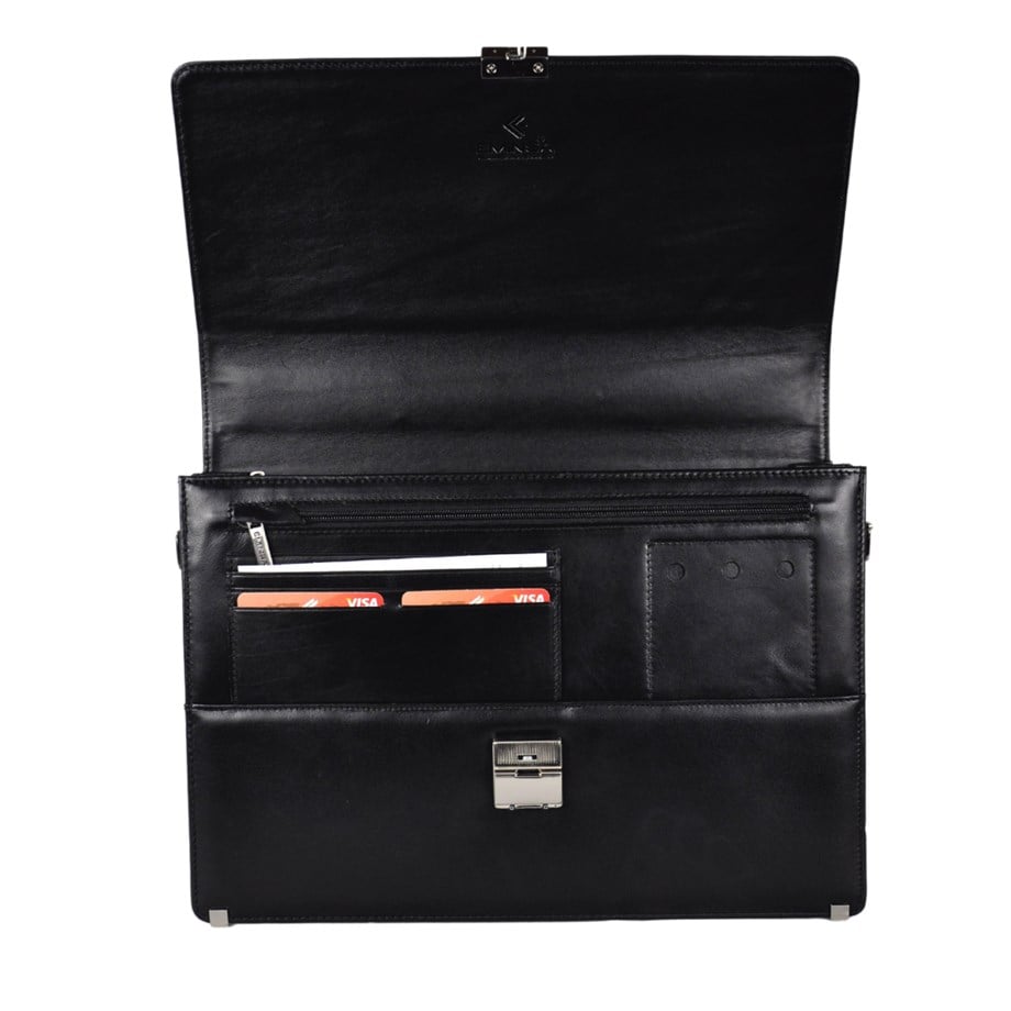 Siyah Hakiki Deri Evrak Çantası 7074