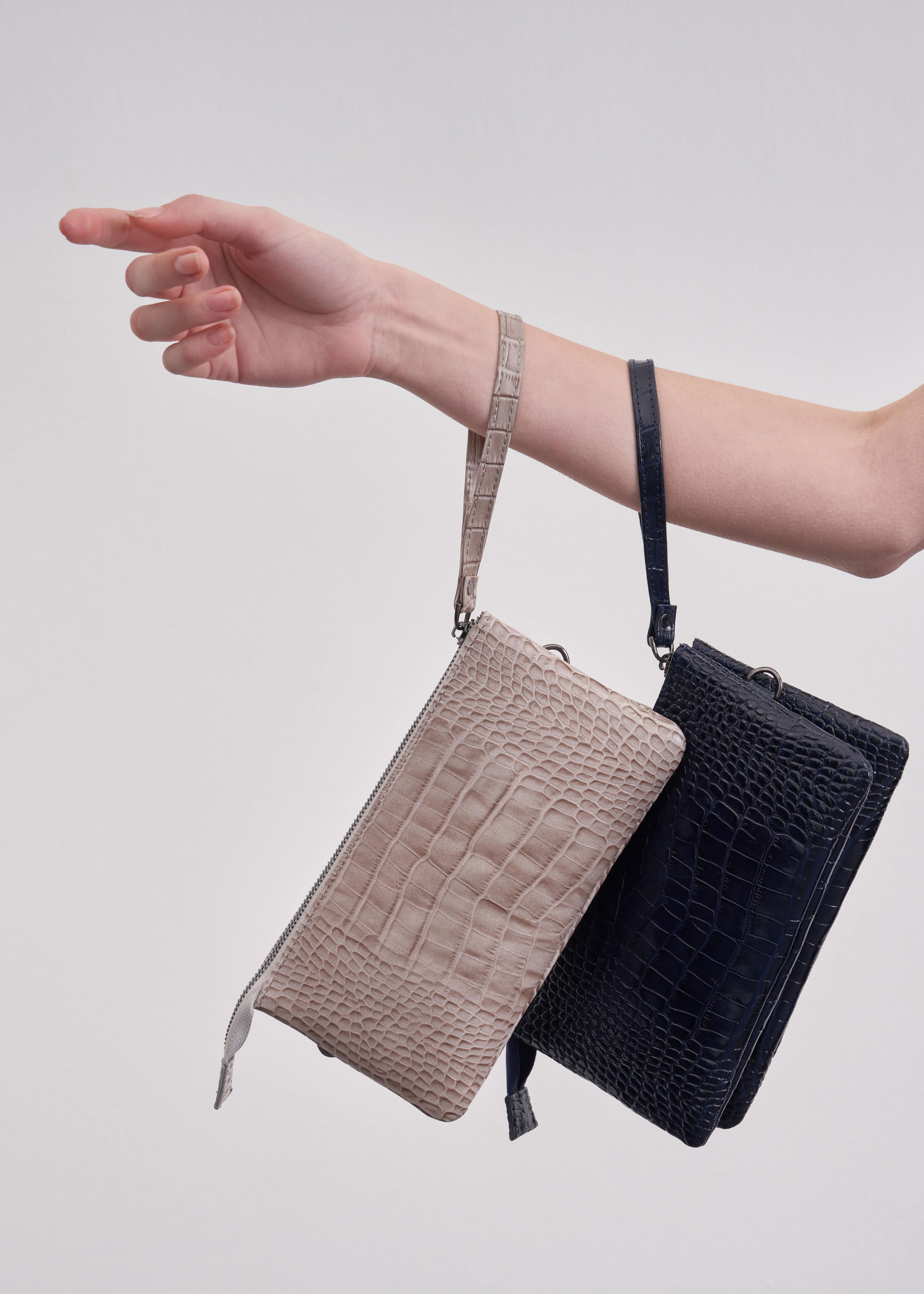 Kadın Kroko Deri Clutch Çanta