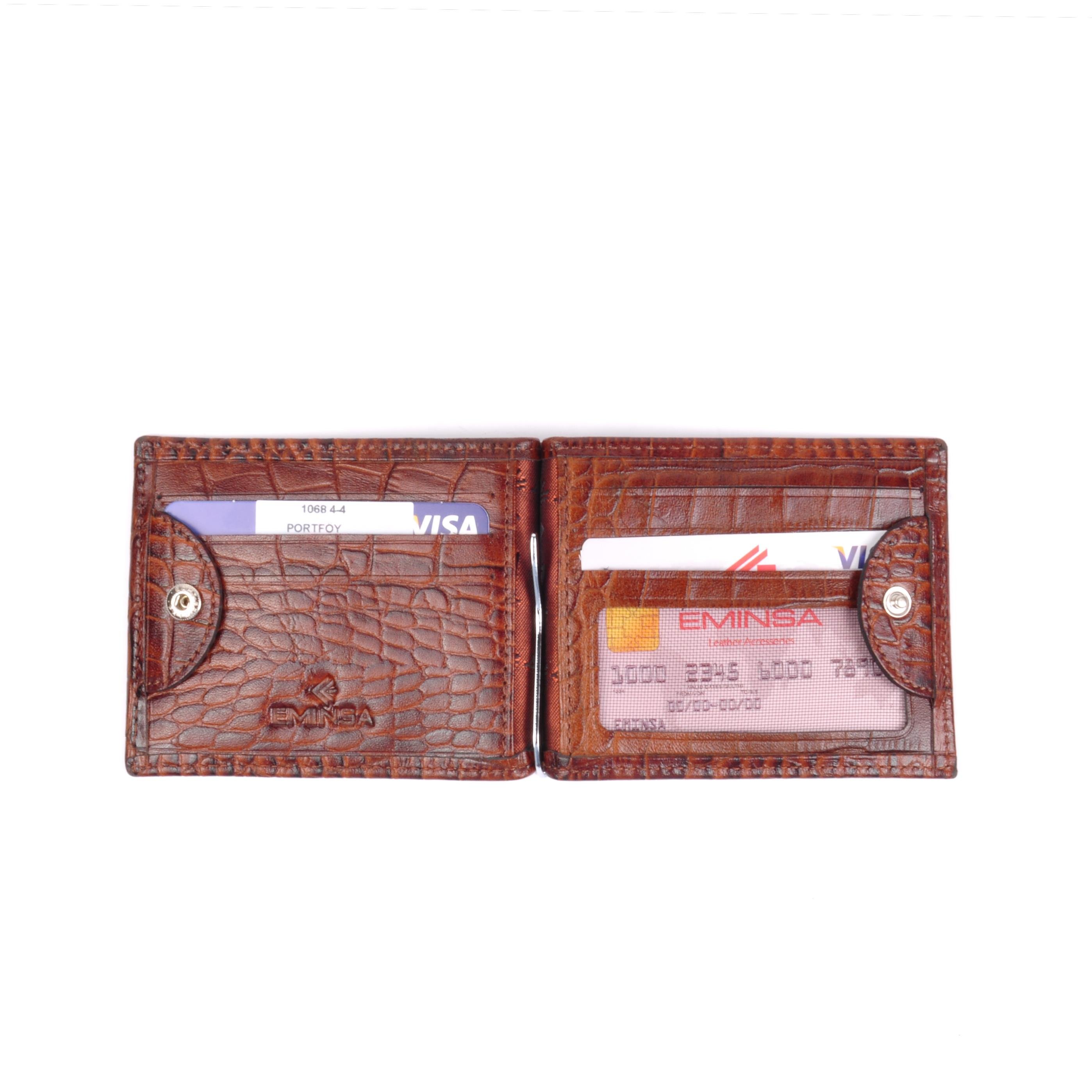 Erkek Kroko Deri Para Klipsli Cüzdan 1068