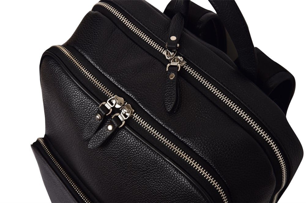 Erkek Siyah Deri Sırt Çantası