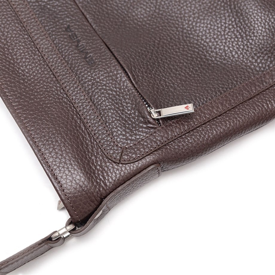 Kahverengi Hakiki Deri Omuz Çantası