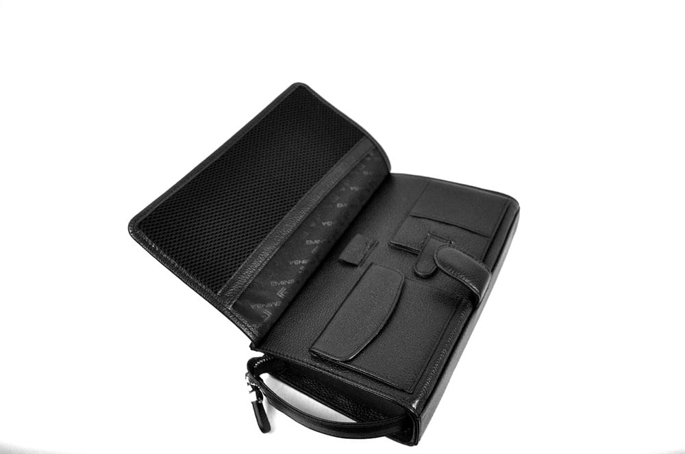 Erkek Siyah Deri El Çantası