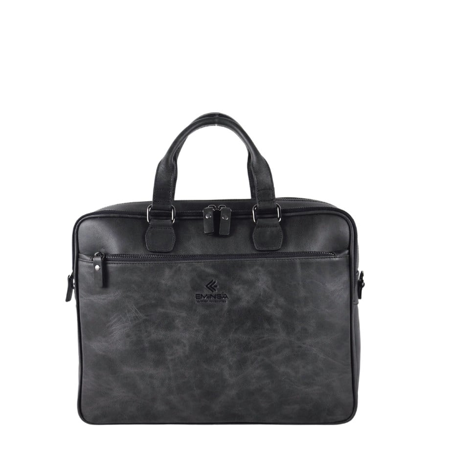 Erkek Siyah Crazy Deri Evrak Çantası