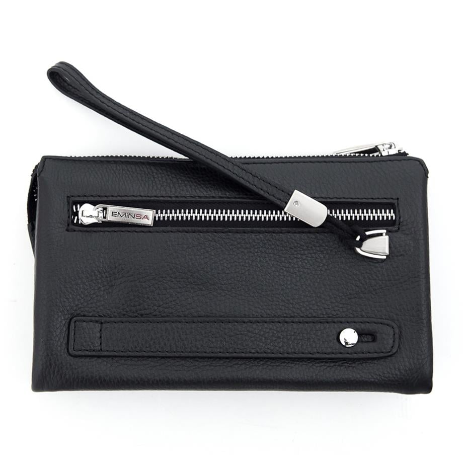 Erkek Siyah Hakiki Deri El Çantası