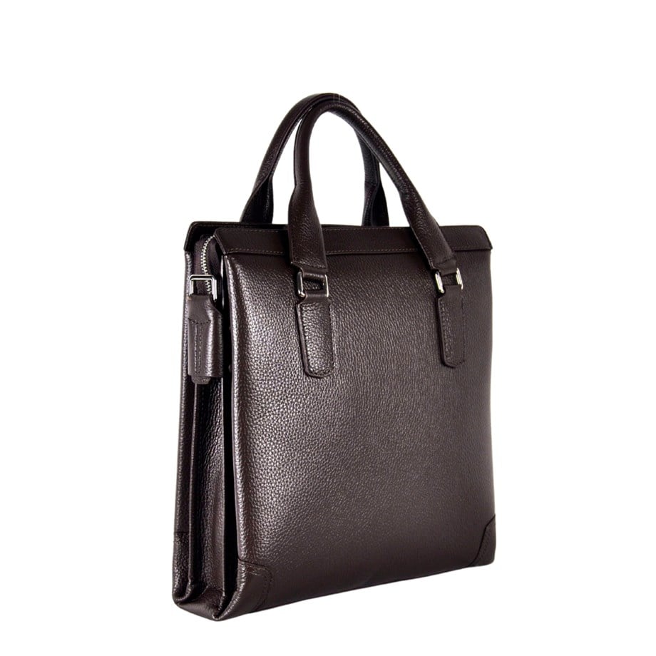 Siyah Hakiki Deri Geniş Model Omuz Çantası 6191