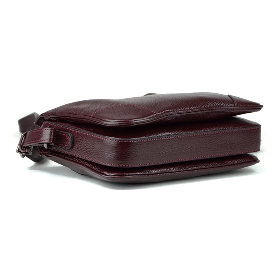 Bordo Hakiki Deri Omuz Çantası