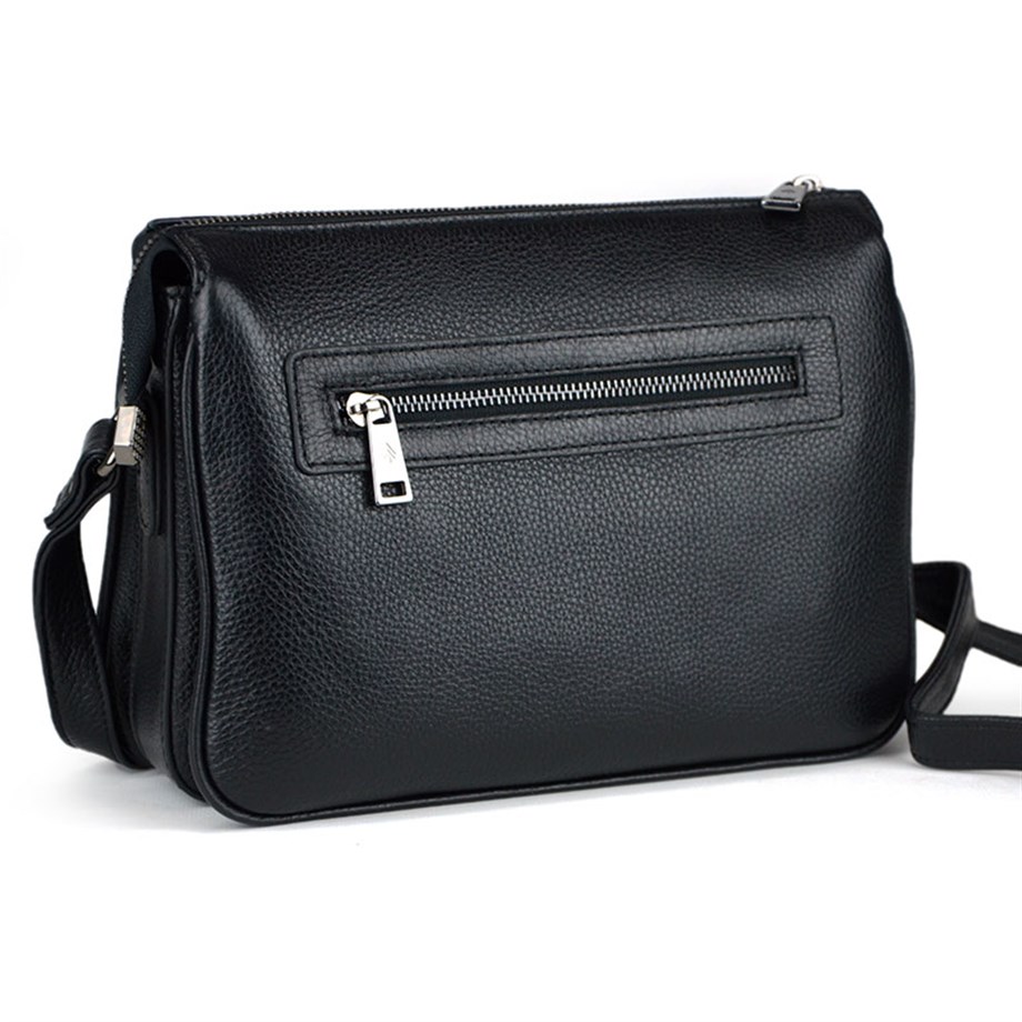 Siyah Hakiki Deri Omuz Çantası