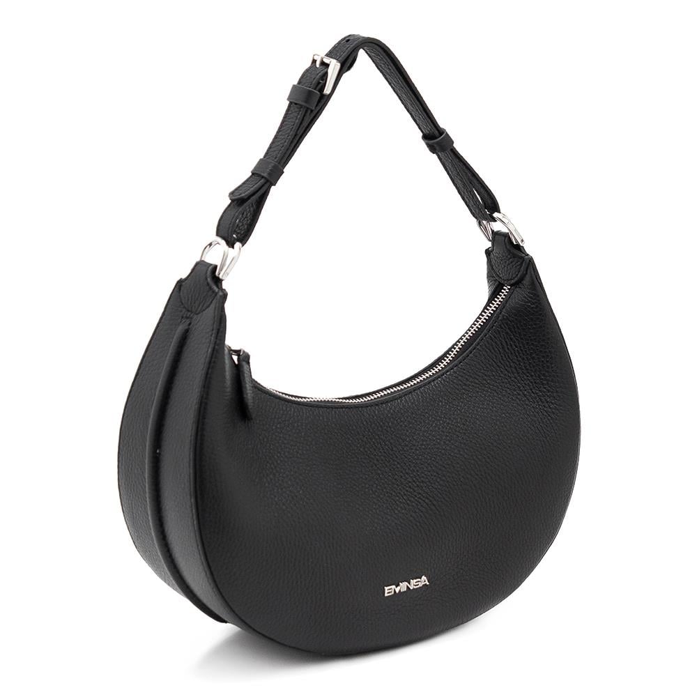 Kadın Siyah Hakiki Deri Yarım Ay Çanta