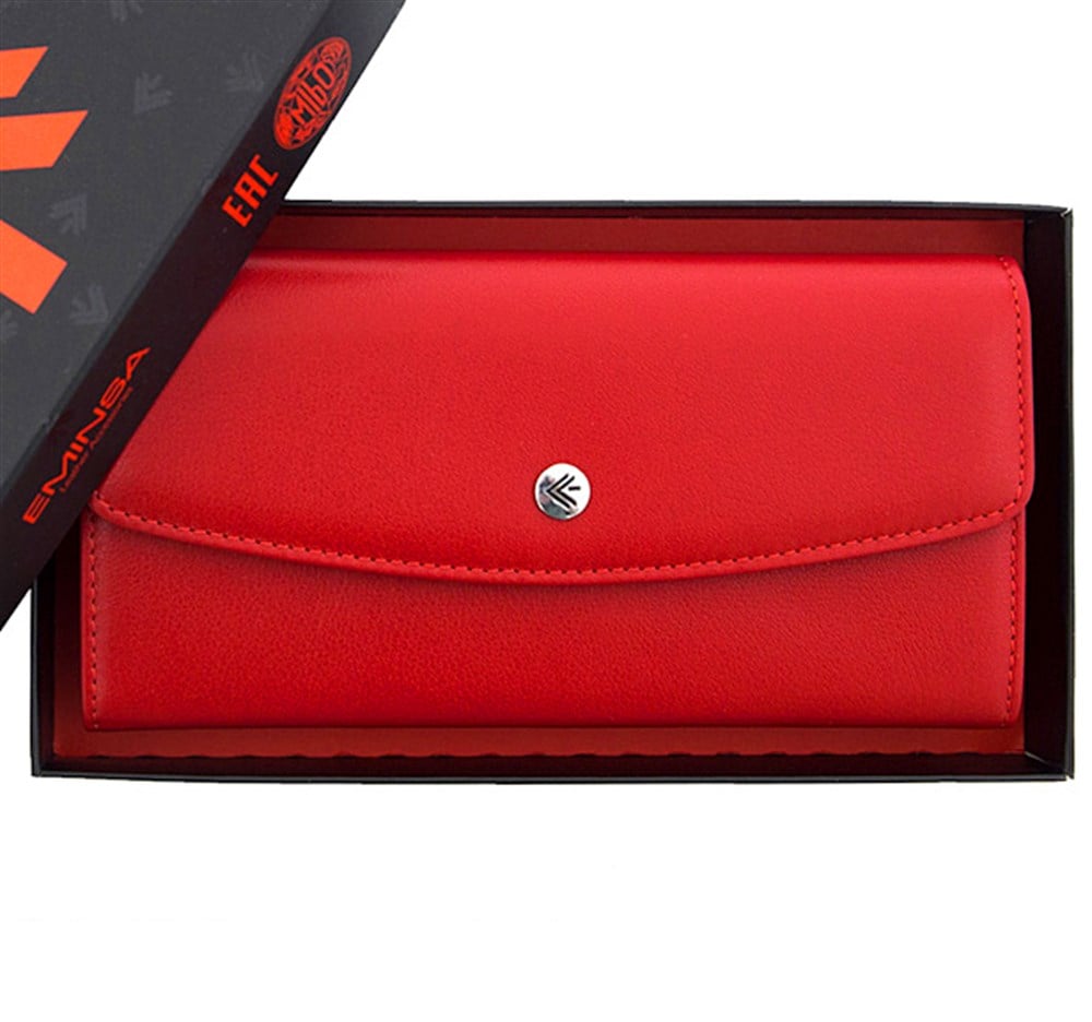 Kadın İçten Klipsli Deri Lacivert Cüzdan