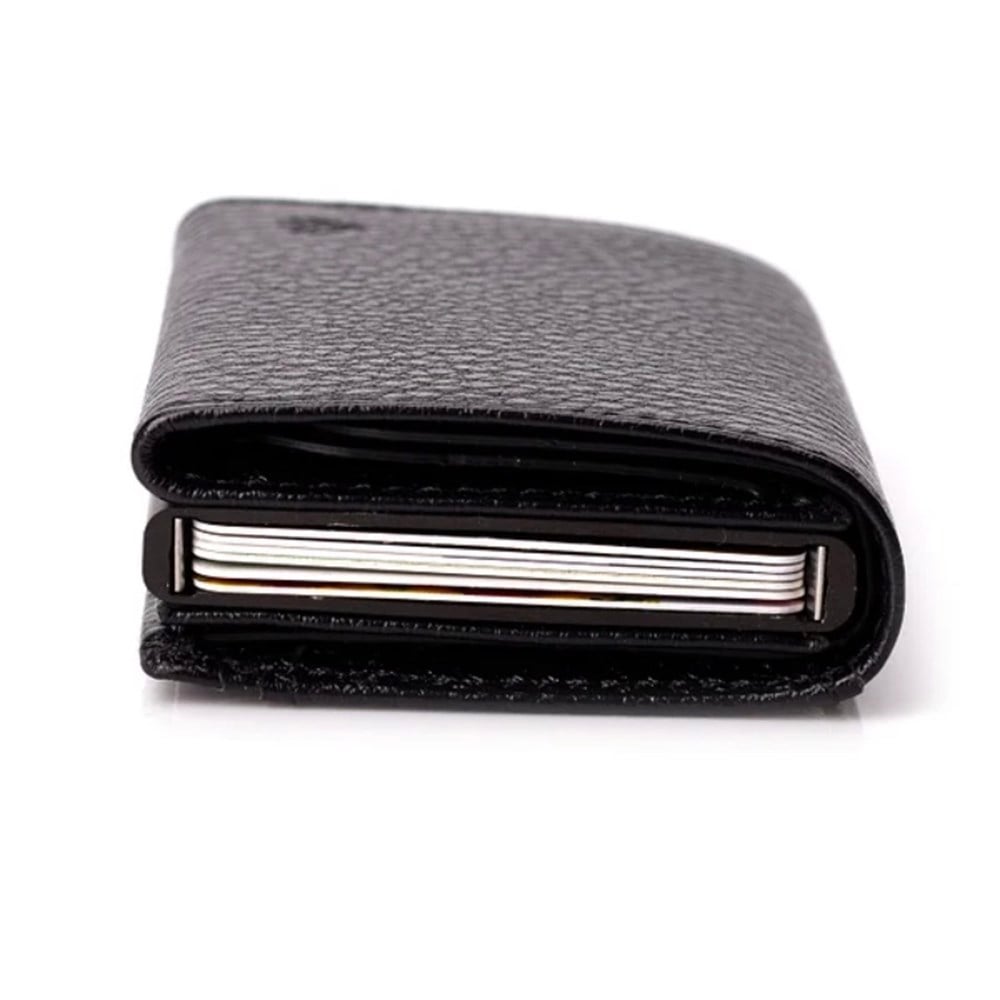 Siyah Deri Mekanizmalı Cüzdan