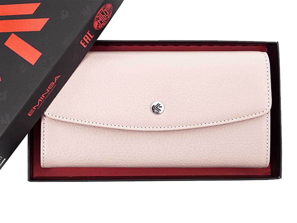 Kadın İçten Klipsli Deri Lacivert Cüzdan