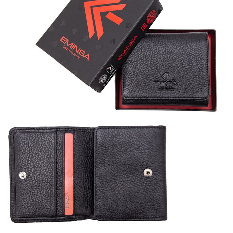 Unisex Siyah Küçük Cüzdan