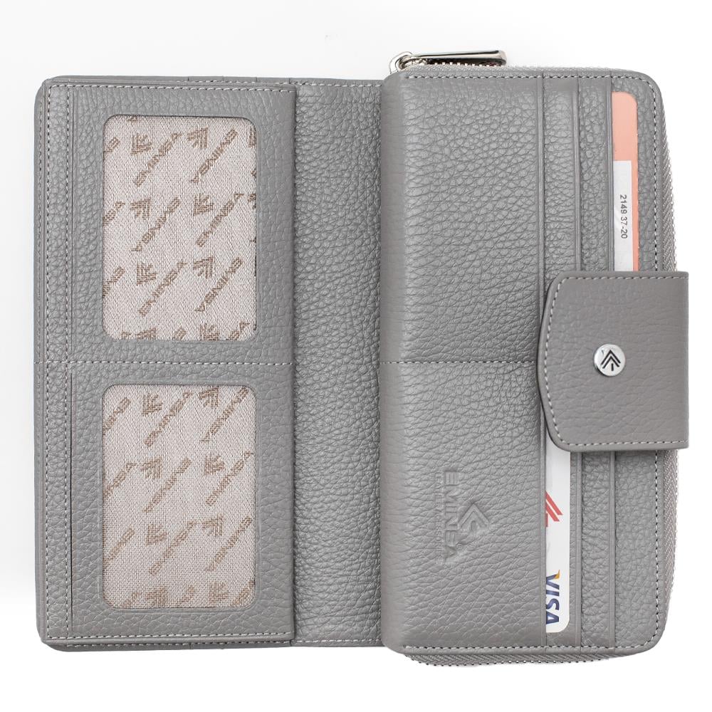 Gri Hakiki Deri Kadın Cüzdan 2149