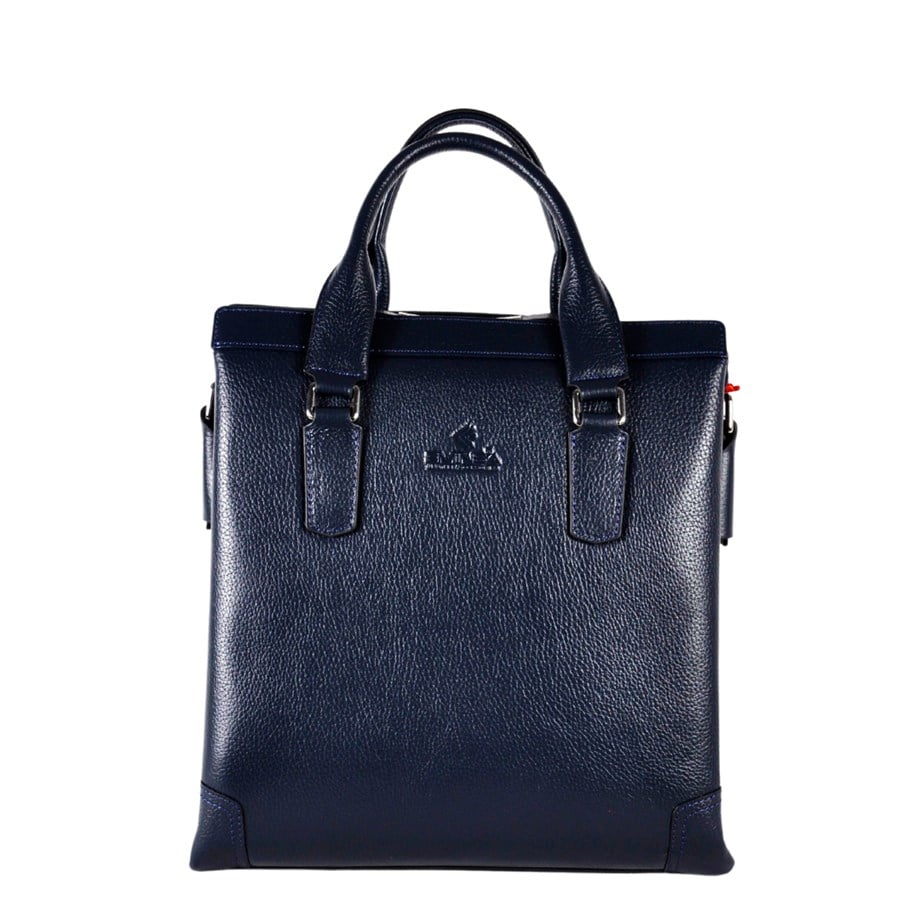 Siyah Hakiki Deri Geniş Model Omuz Çantası 6191