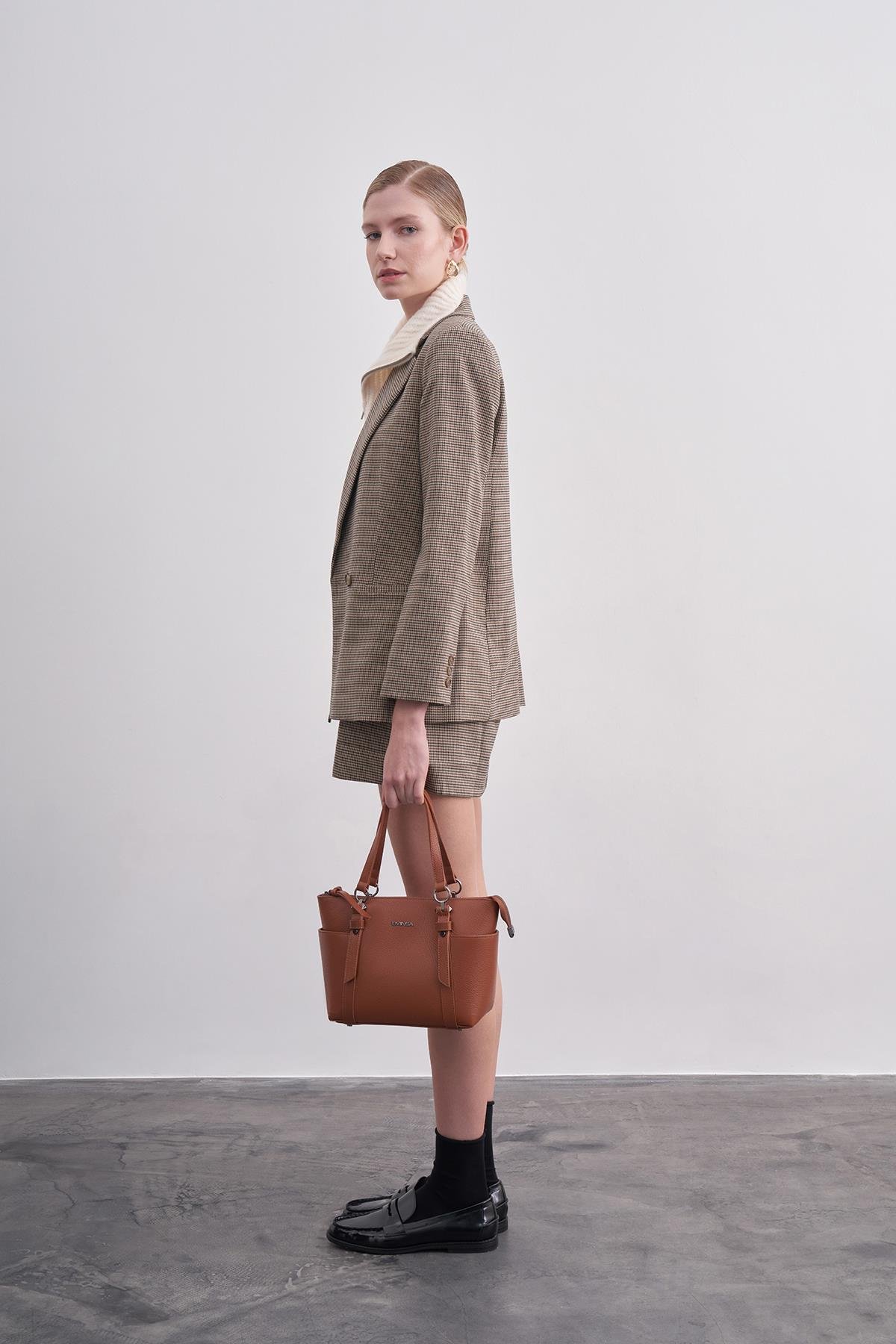 Taba Hakiki Deri Kadın Omuz Çantası