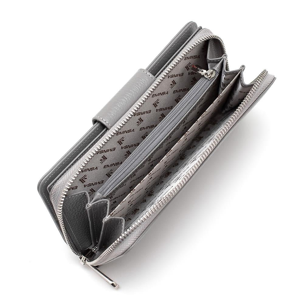 Gri Hakiki Deri Kadın Cüzdan 2149